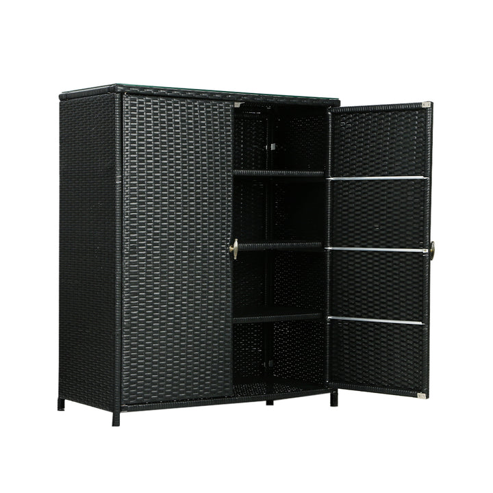 Gardeon Outdoor Storage Cabinet Wicker Shelf Chest Garden Shed Tools