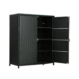 Gardeon Outdoor Storage Cabinet with Shelves - Wicker