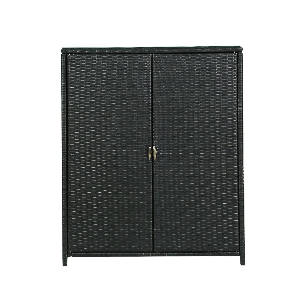 Gardeon Outdoor Storage Cabinet Wicker Shelf Chest Garden Shed Tools