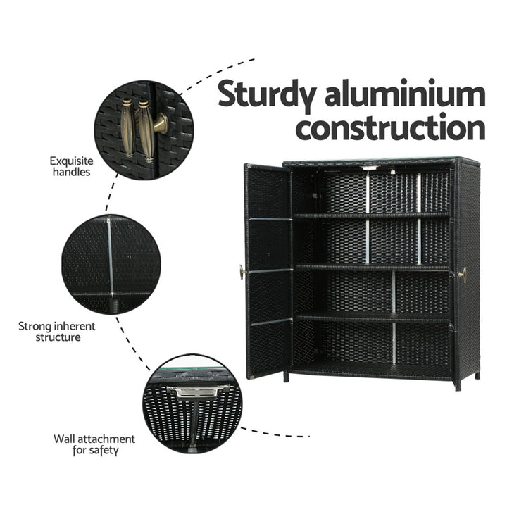 Gardeon Outdoor Storage Cabinet Wicker Shelf Chest Garden Shed Tools