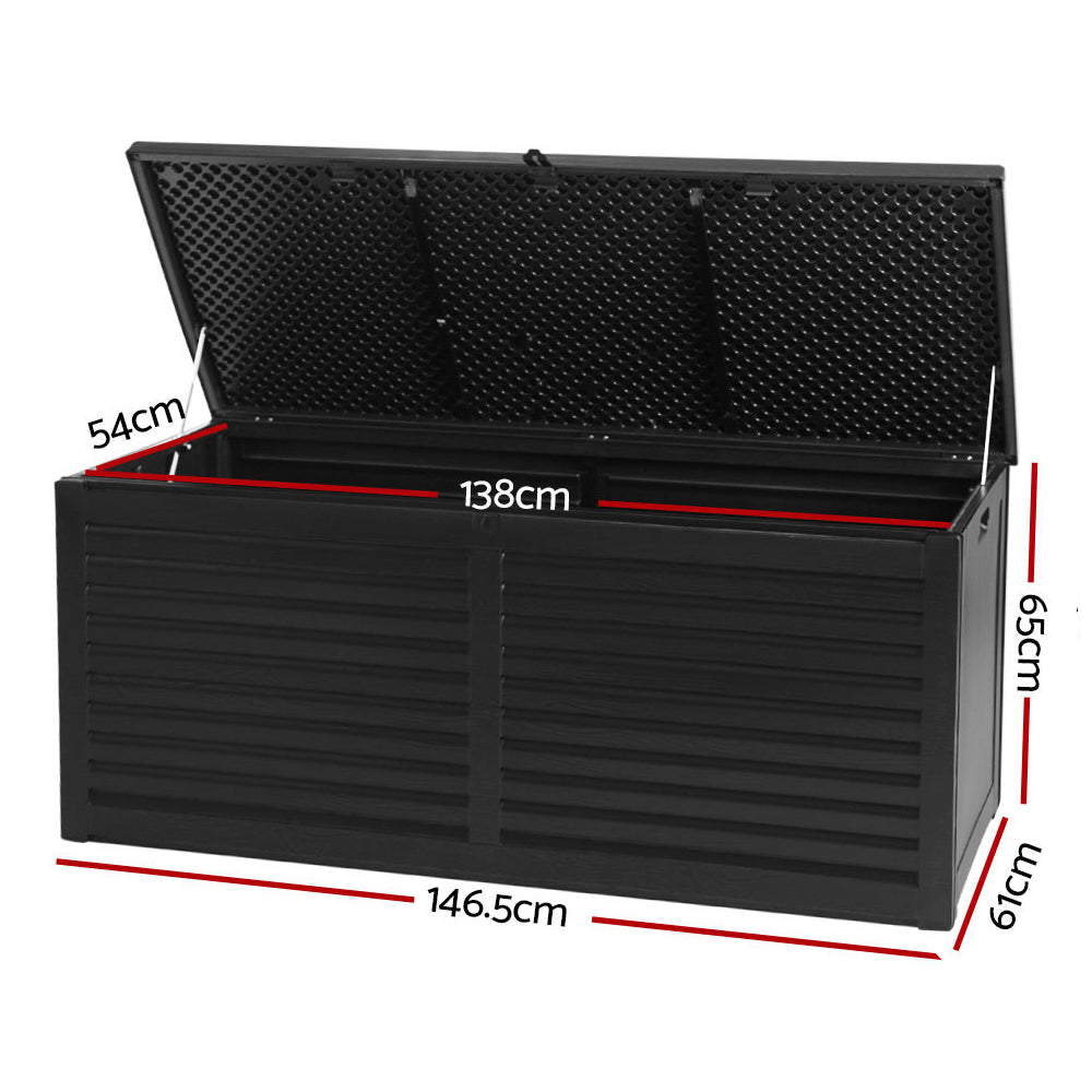 490L Outdoor Storage Box / Bench (Lockable) - Black