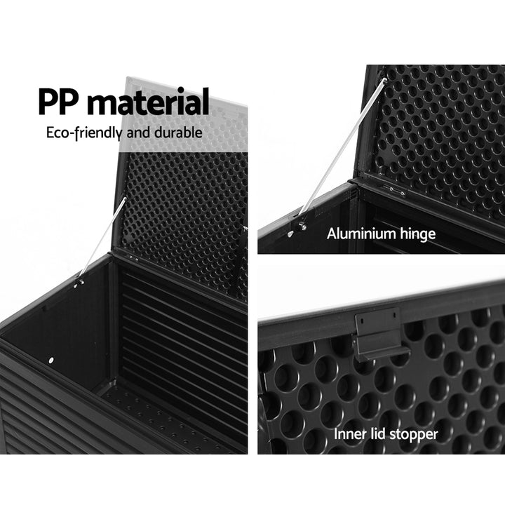 490L Outdoor Storage Box / Bench (Lockable) - Black
