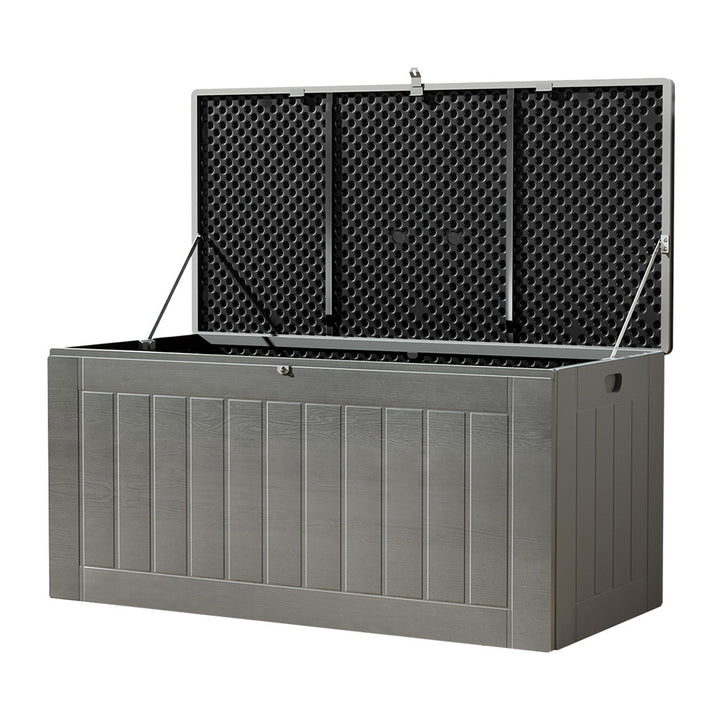 830L Waterproof Outdoor Storage Box (Lockable / Bench Seat) - Grey