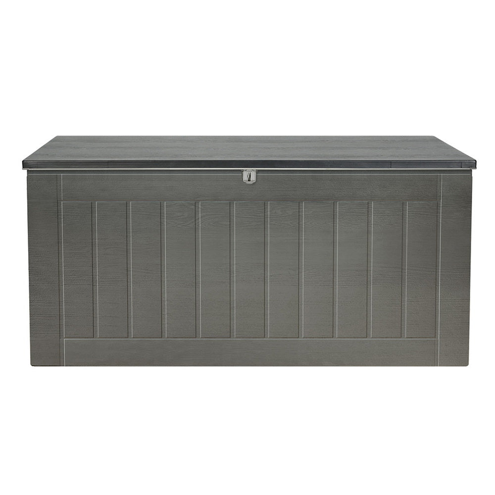 Gardeon Outdoor Storage Box 830L Container Lockable Garden Bench Tool Shed Black