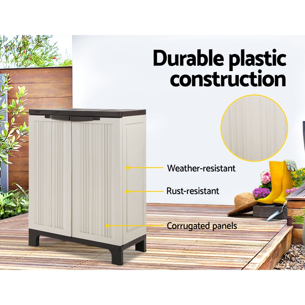 92cm Outdoor Storage Cabinet / Cupboard (Lockable) - Beige