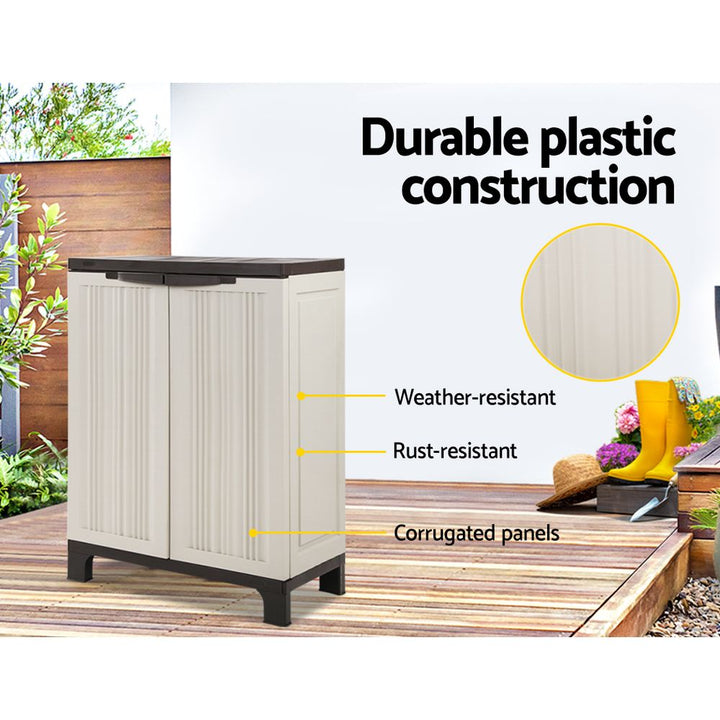 92cm Outdoor Storage Cabinet / Cupboard (Lockable) - Beige