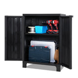 Outdoor Storage Cupboard - Adjustable Shelves / Lockable - Black