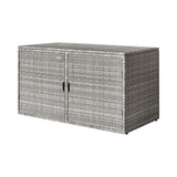 Outdoor Storage Box with Shelves - Steel Frame / PE Wicker