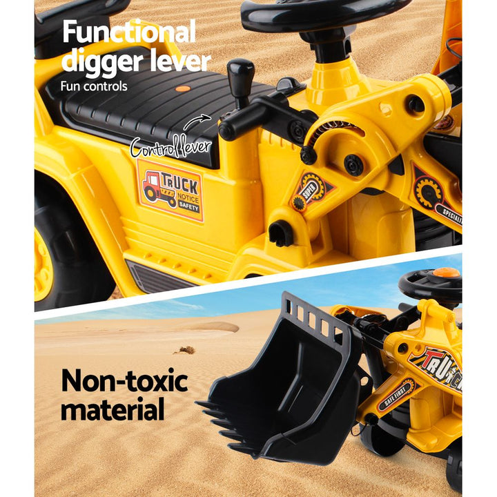 Ride On Bulldozer with Lever / Hand Panel - Yellow