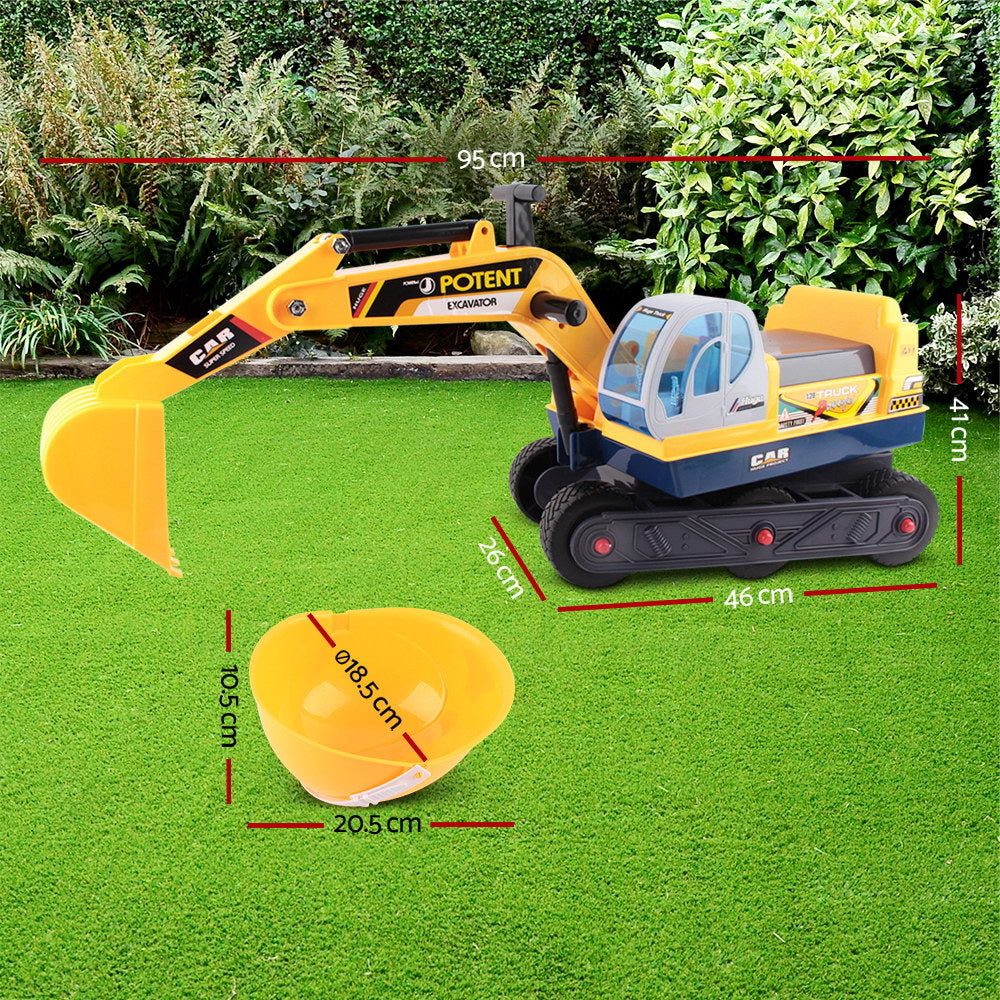 Kids Ride On Excavator - Yellow - The  Best Backyard