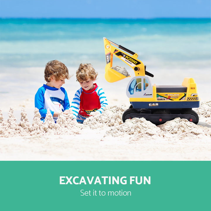 Kids Ride On Excavator - Yellow - The  Best Backyard