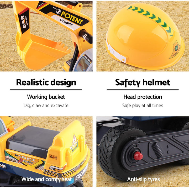 Kids Ride On Excavator - Yellow - The  Best Backyard