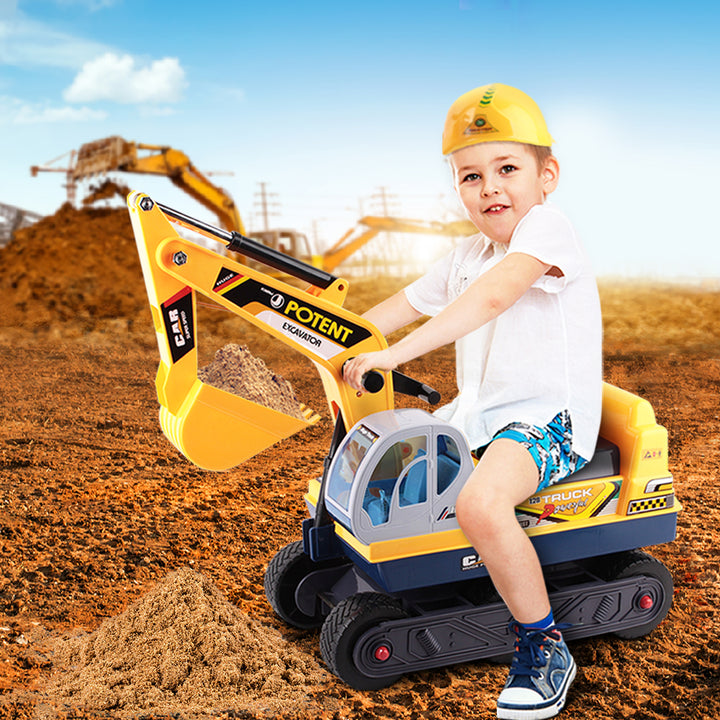 Kids Ride On Excavator - Yellow - The  Best Backyard