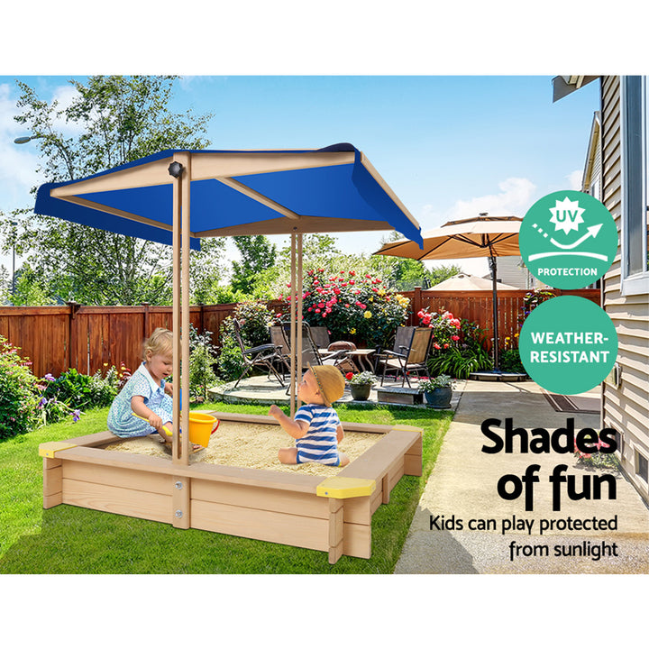 Outdoor Sand Pit- Natural Timber with Canopy