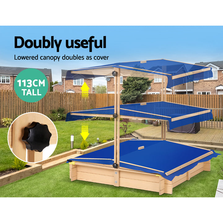 Outdoor Sand Pit- Natural Timber with Canopy