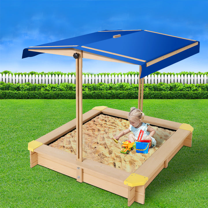 Outdoor Sand Pit- Natural Timber with Canopy