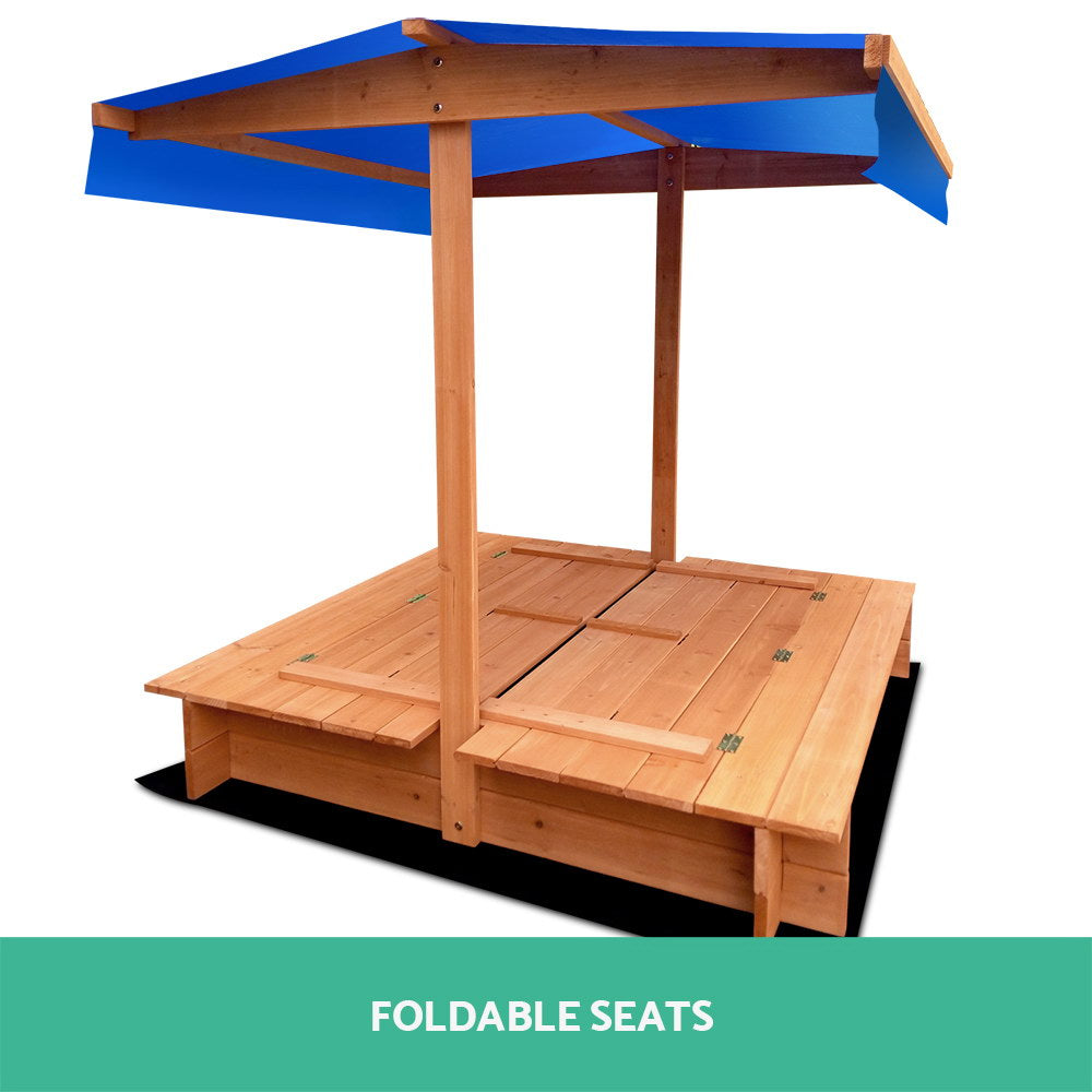 Canopy Sandpit Box Set - Natural Wood
