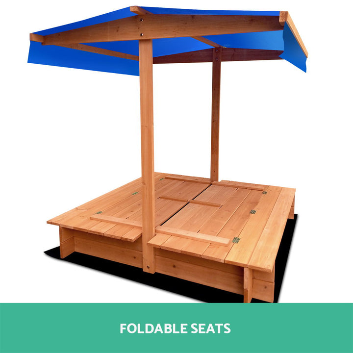 Canopy Sandpit Box Set - Natural Wood