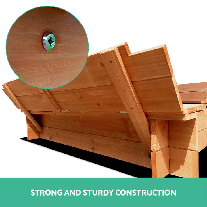 Canopy Sandpit Box Set - Natural Wood