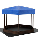 WoodenHexagon Sandpit with Canopy - 182cm