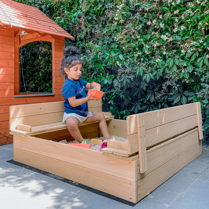Strongbox Square Sandpit with Seat - Lifespan Kids