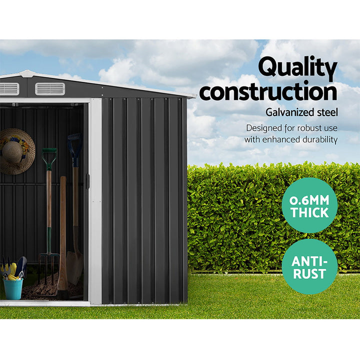 Giantz Garden / Storage Shed - 2.58 x 3.14 x 2.02M - Grey