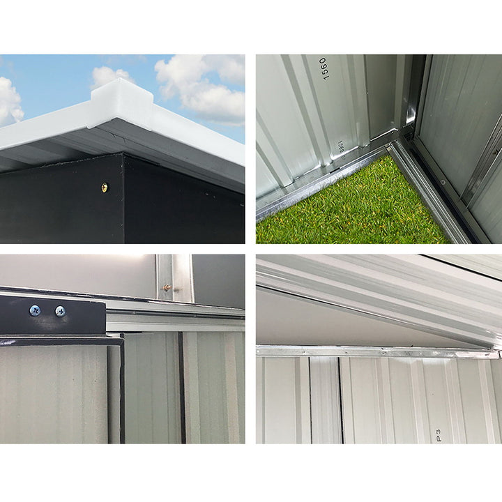 Giantz 2.6m x 3.9m x 2m Garden Shed - Metal Base - Grey