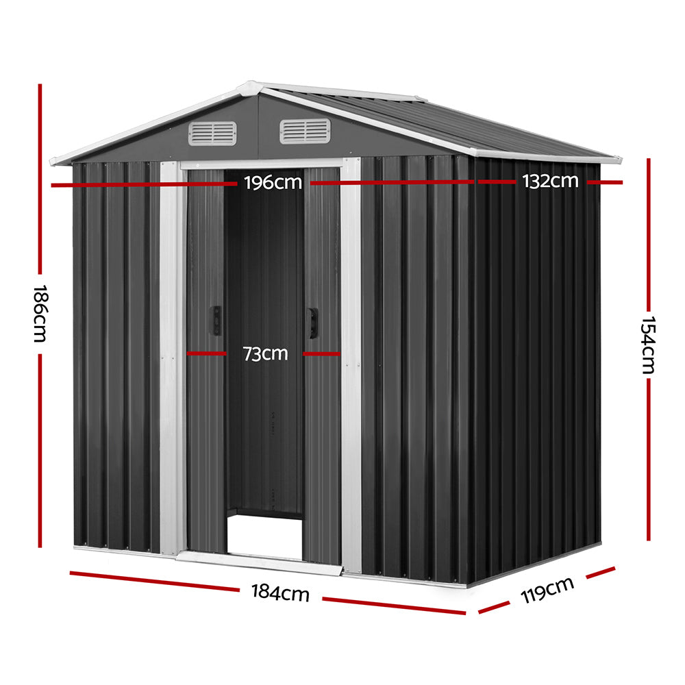 Giantz Garden Shed 1.96 x 1.32M - Grey