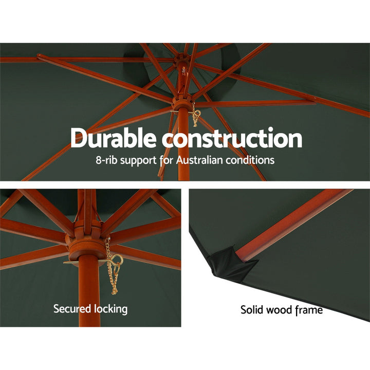 Instahut Outdoor Umbrella - 3M w/Base - Charcoal
