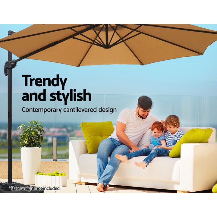 Instahut Roma Outdoor Umbrella - Beige 3m