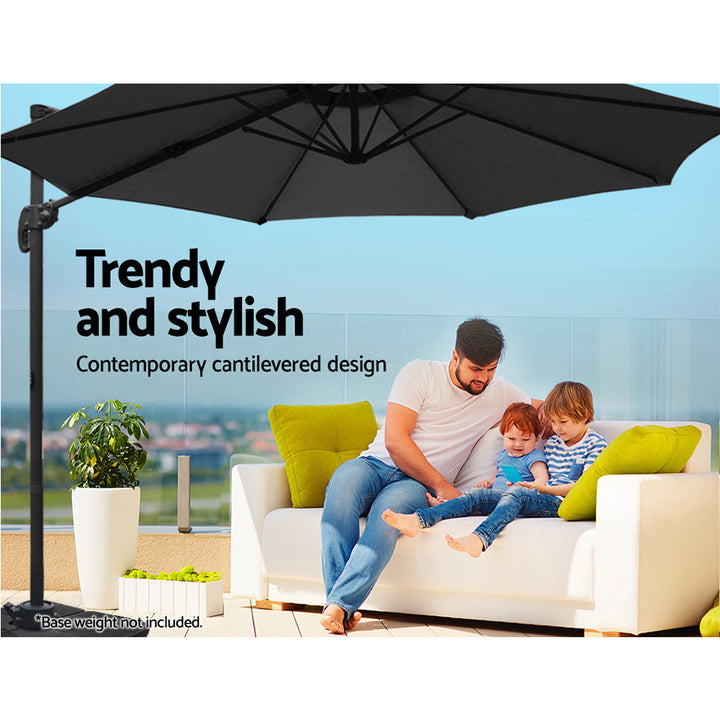 Instahut Roma Outdoor Umbrella - Black 3m