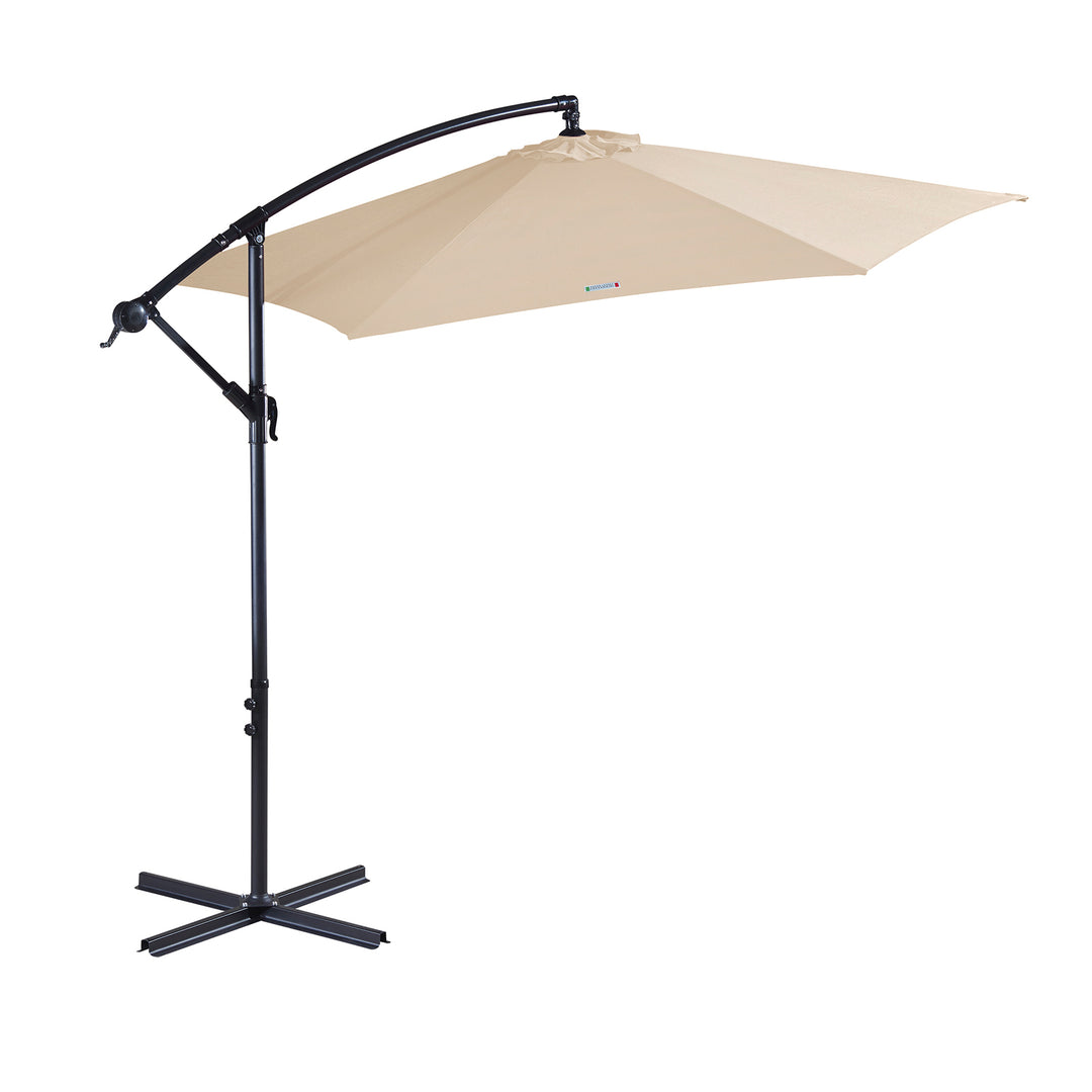 Milano Outdoor 3 Metre Cantilever Umbrella UV Sunshade Garden Patio Deck - Beige