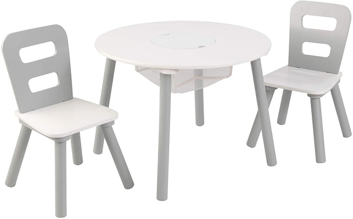 Kids Round Table & 2 Chair Set (Grey)