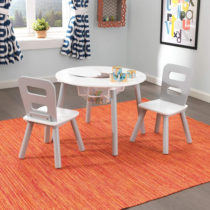 Kids Round Table & 2 Chair Set (Grey)