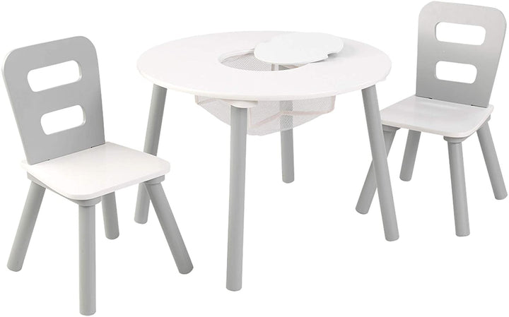 Kids Round Table & 2 Chair Set (Grey)