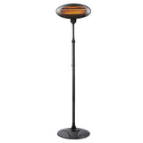 2000W 2.1m Free Standing Adjustable Portable Outdoor Electric Patio Heater - Black