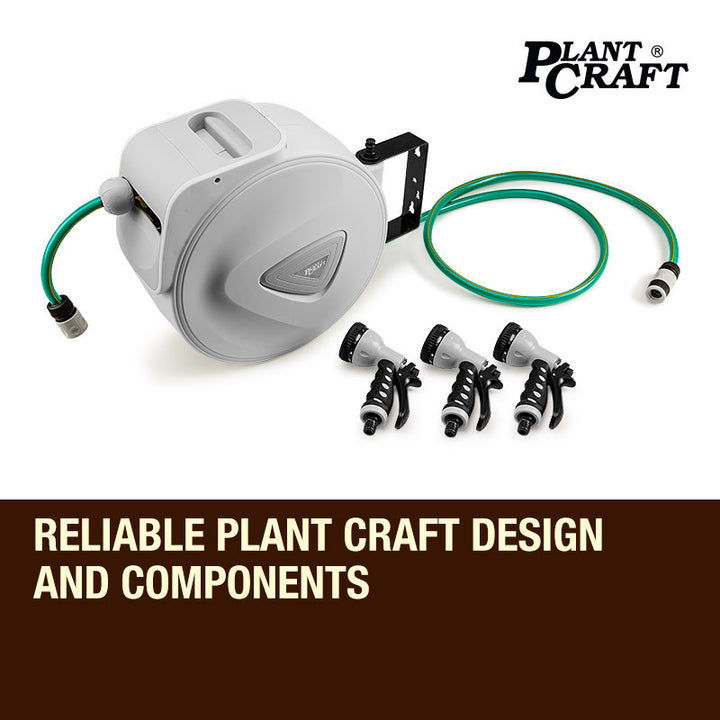 PLANTCRAFT 20M Retractable Garden Water Hose Reel