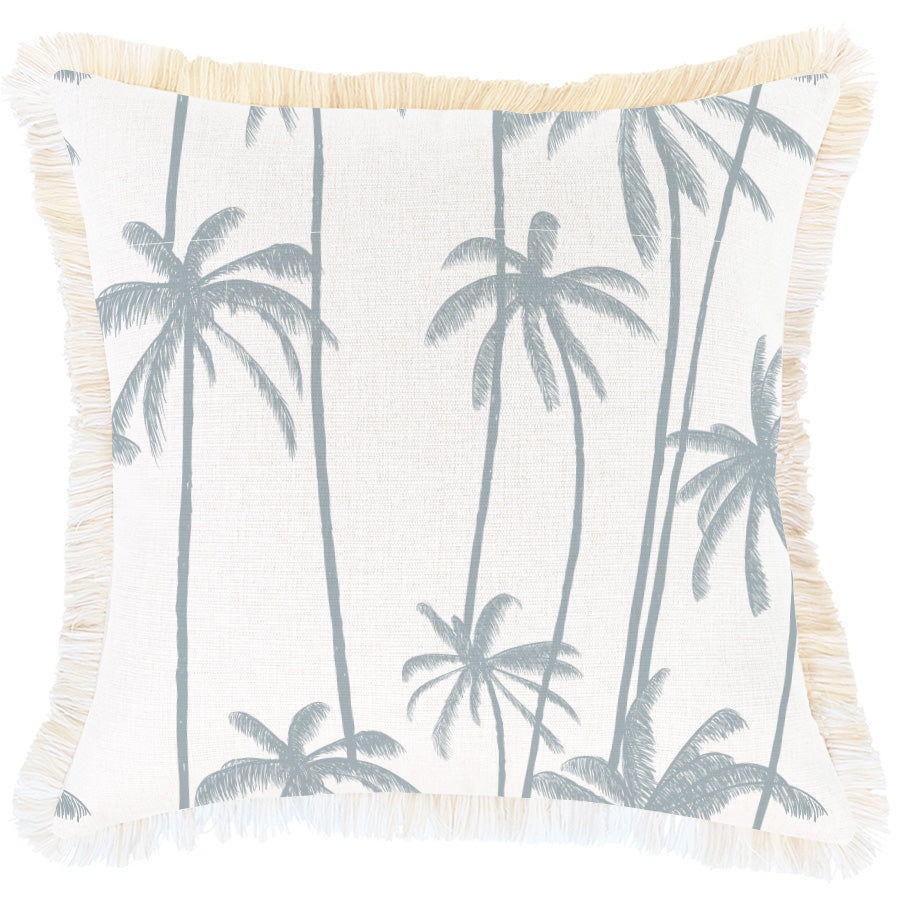 Cushion Cover-Coastal Fringe-Tall-Palms-Smoke-45cm x 45cm