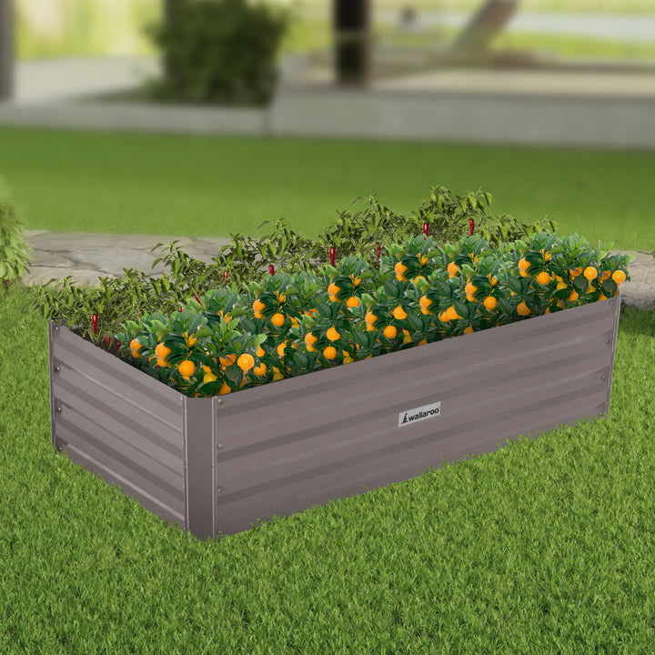 Wallaroo 120 x 60 x 30cm Garden Bed - Galvanized Steel - Grey