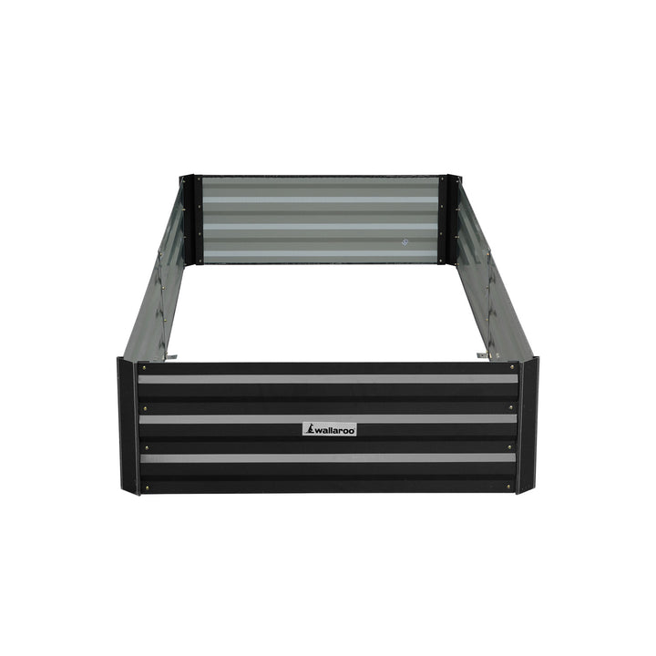 Wallaroo 210 x 90 x 30cm Garden Bed - Galvanized Steel - Black