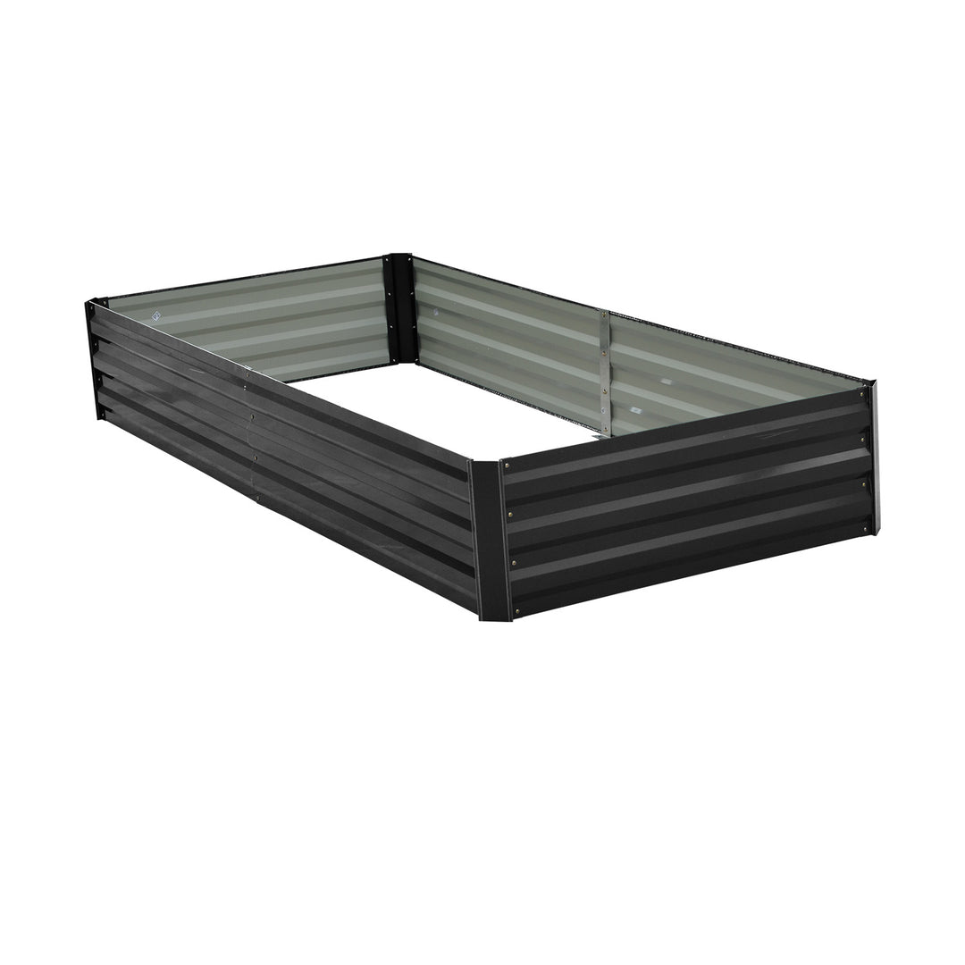 Wallaroo 210 x 90 x 30cm Garden Bed - Galvanized Steel - Black