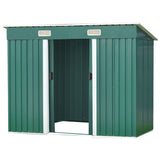 Wallaroo 4ft x 8ft Garden Shed - Flat Roof  - Green