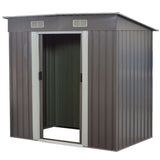Wallaroo 4ft x 8ft Garden Shed - Flat Roof - Grey