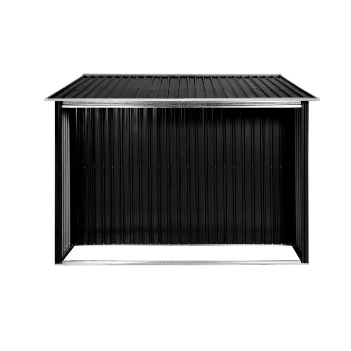 Wallaroo 6ft x 8ft Garden Shed with Semi-Closed Storage Space - Black