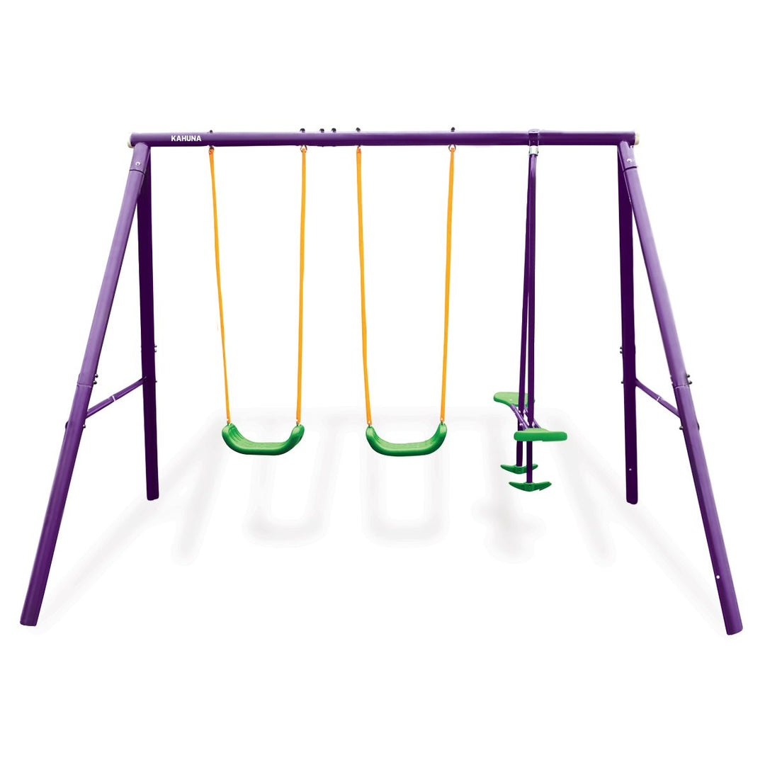 Kahuna 4-Seater Swing Set Purple Green