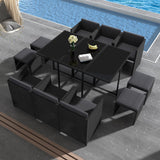 Bali 11 Piece Outdoor Dining Set - Black