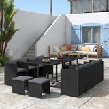Bali 13pc Outdoor Dining Set - Black