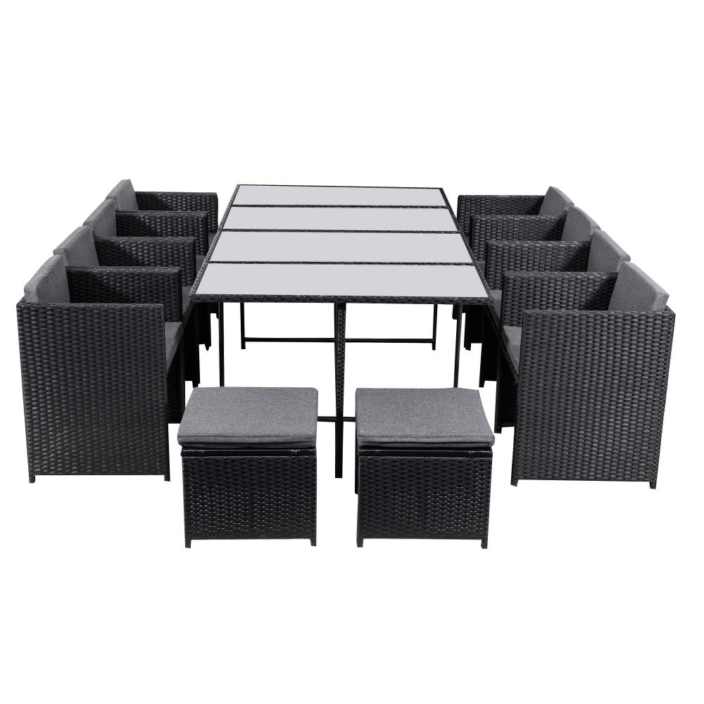 Bali 13pc Outdoor Dining Set - Black