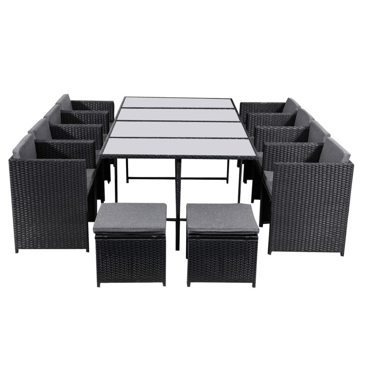 Bali 13pc Outdoor Dining Set - Black