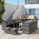 Bali 13pc Outdoor Dining Set - Grey